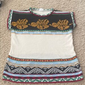 Vintage Multicolor Patterned Women's Top (size medium)